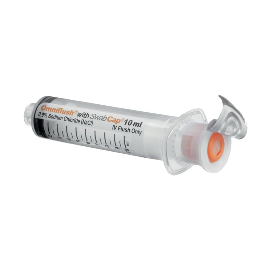 Omniflush® with SwabCap®-Normal Saline Flush Syringe with Integrated SwabCap®