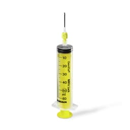 Aspiration needle w/o filter type NRFit-REF.No. 8258814 mounted on syringe