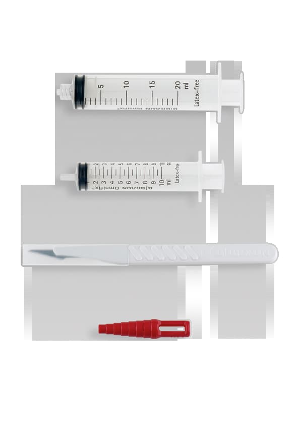 Csytofix SG syringes scalpel red stopper-CYSTOFIX SG SET INT BAL CH10 CYSTOFIX SG SET INT BAL CH12 CYSTOFIX SG SET INT BAL CH14 CY<br/>STOFIX SG SET INT BAL CH16